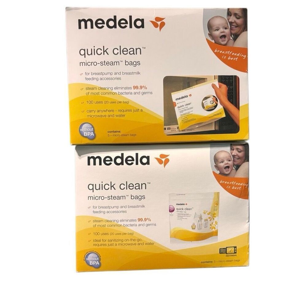 Medela Quick Clean Micro Steam Bags 10 Count Steam Bag Bottles Breast Pump Parts